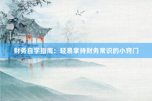 财务自学指南：轻易掌持财务常识的小窍门